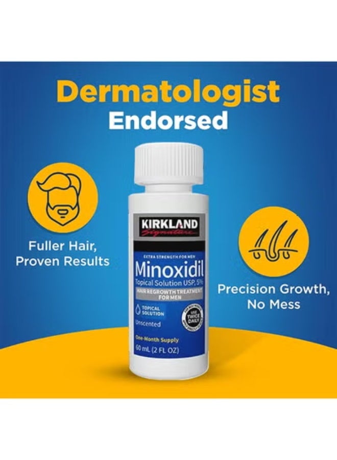 Kirkland Signature 6 Pieces Minoxidil Topical Solution USP, 5%, Extra Strength Hair Regrowth Treatment For Men - Image 3